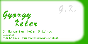 gyorgy keler business card